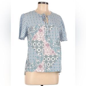 Knappstudio short sleeve cottage boho tie keyhole top
